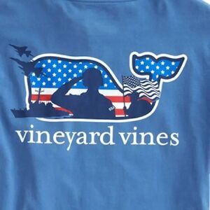 Vineyard Vines | Blue Adult Long-Sleeve Veterans Pocket T-Shirt | S